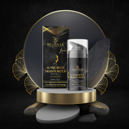 Luxury By BELITAAS SPF 60 Sunscreen Moisturizer, PA+++ with AHA, PHA & BHA – 50 GM | Advanced Hydration & Skin Protection