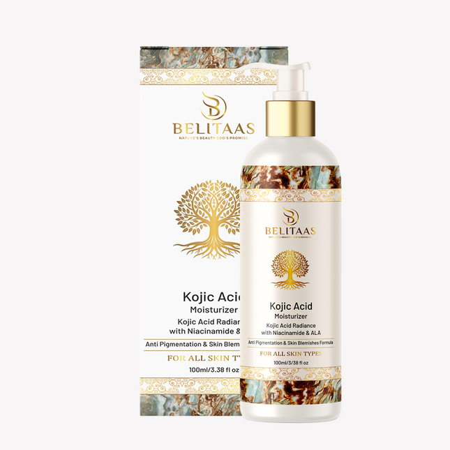 Belitaas Kojic Acid Radiance Moisturizer with Niacinamide & ALA | Targeted Formula for Pigmentation and Skin Blemishes – 100ml